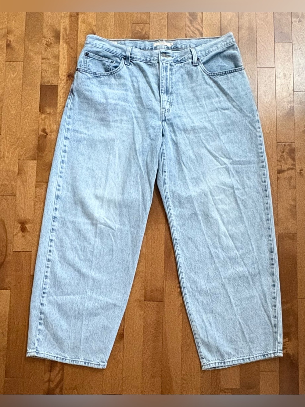 LEVI'S Ribcage Straight Ankle Jeans - W28 L27 Light Wash Blue